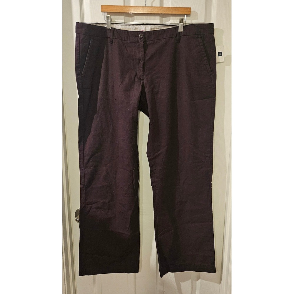 Gap Classic Khaki‎ Pants Birch Beer Brown Wide Leg Womens 20 Long NWT